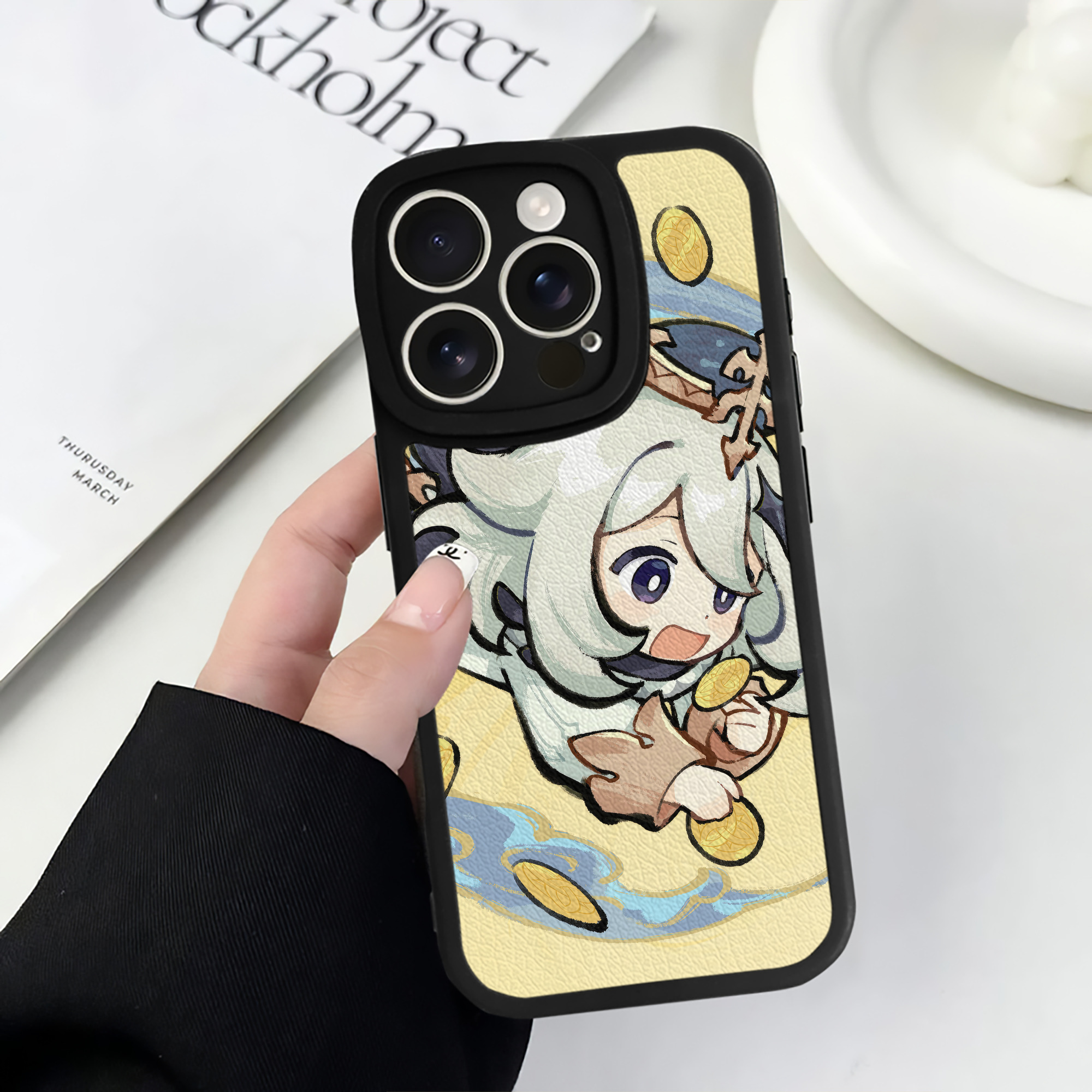 げんし神 genshin 【iPhone 16シリーズ対応】シリコンスマホケース（レザー調） 材質：シリコン